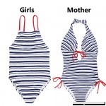 Molybell Mommy & Daughter Jumpsuit Striped Swimwear Parent-Child Backless Swimsuit Plunge Monokini Bathing Suit White Navy B07LGN9YSL